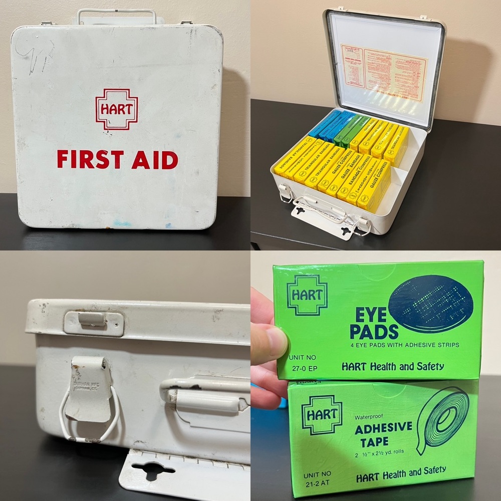 Vintage Hart Wall Mounted First Aid Kit with Original Partial Supplies